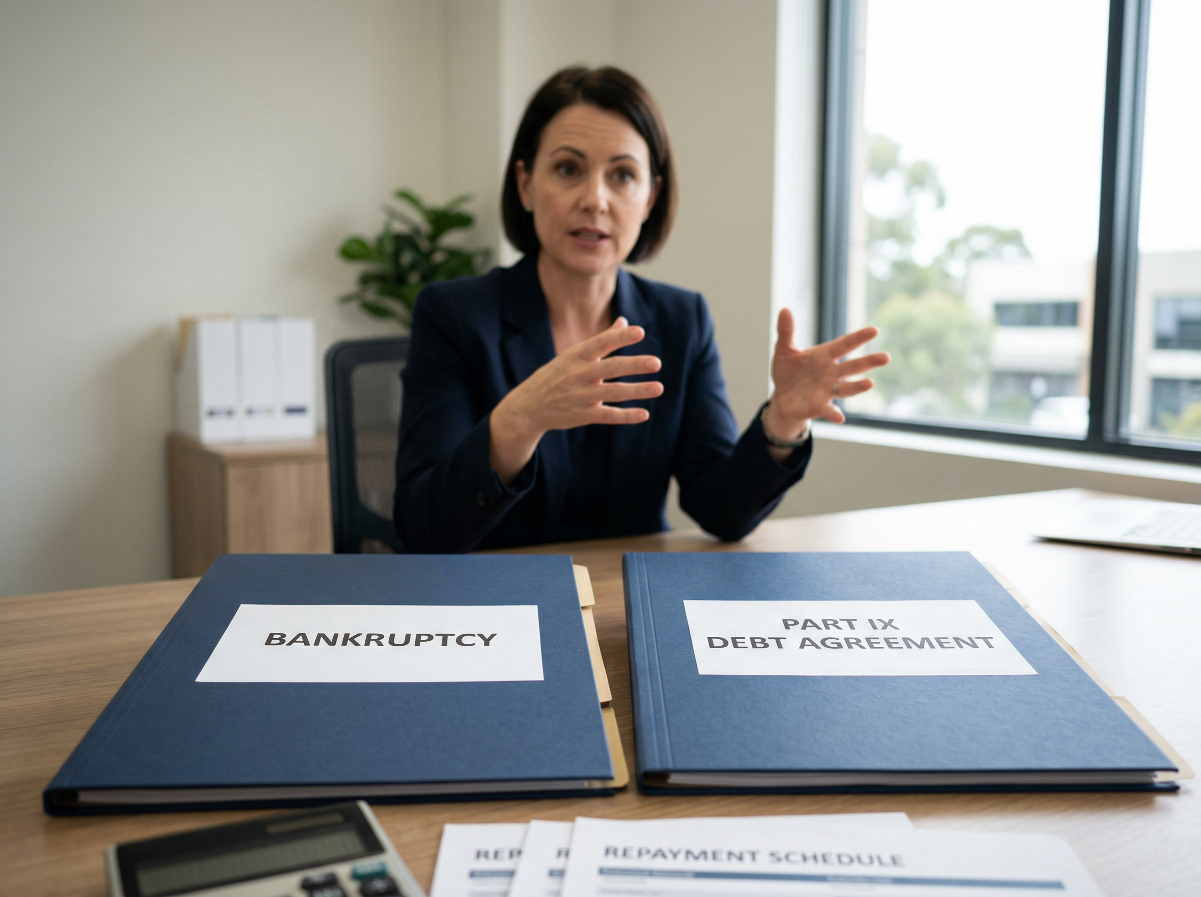 Hiker standing on a rocky peak overlooking a wide mountain valley.